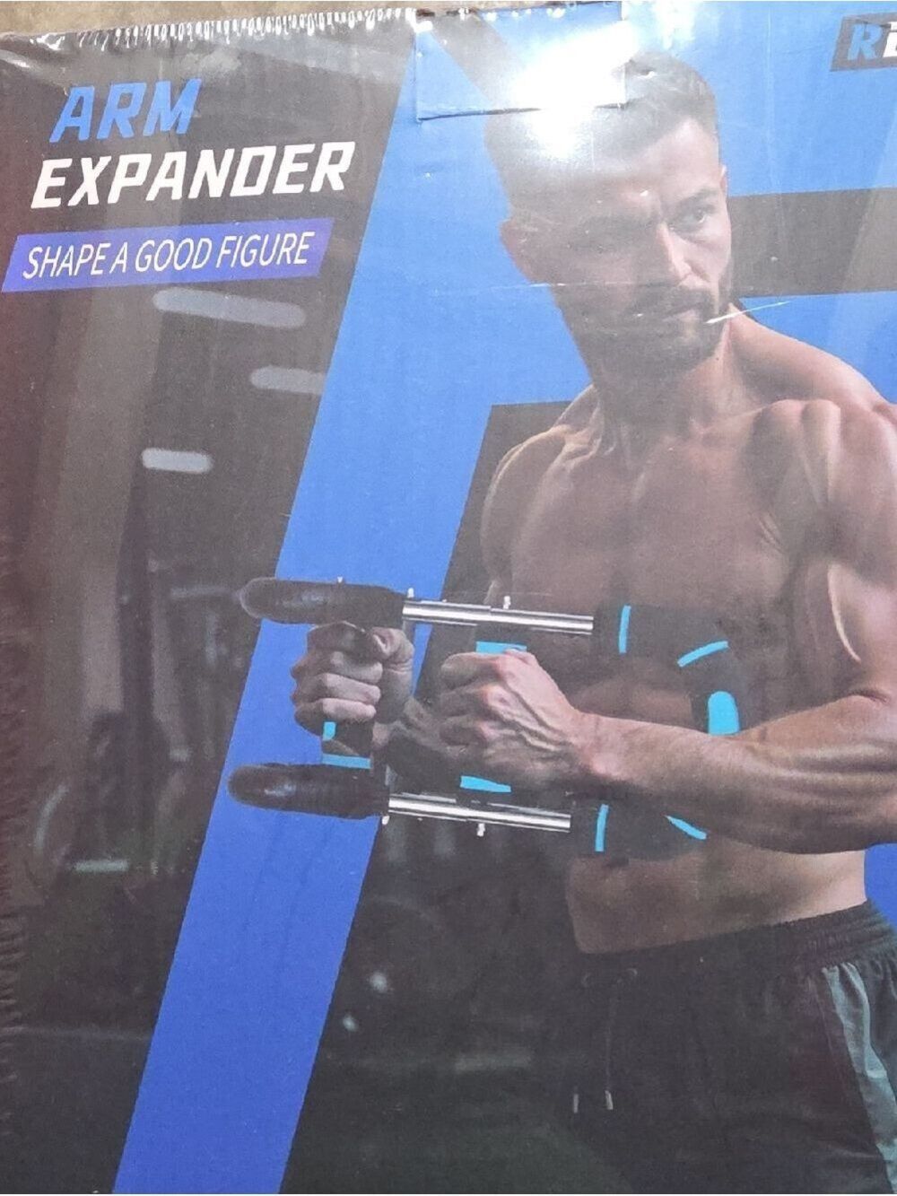 Arm Expander Fitness Strength Trainer - Black with Turquoise Accents